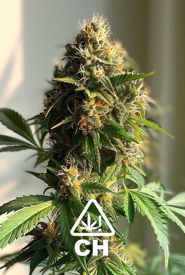 Tropicana Cookies cannabis plant showcasing vibrant buds and leaves, highlighting Sativa-dominant genetics.